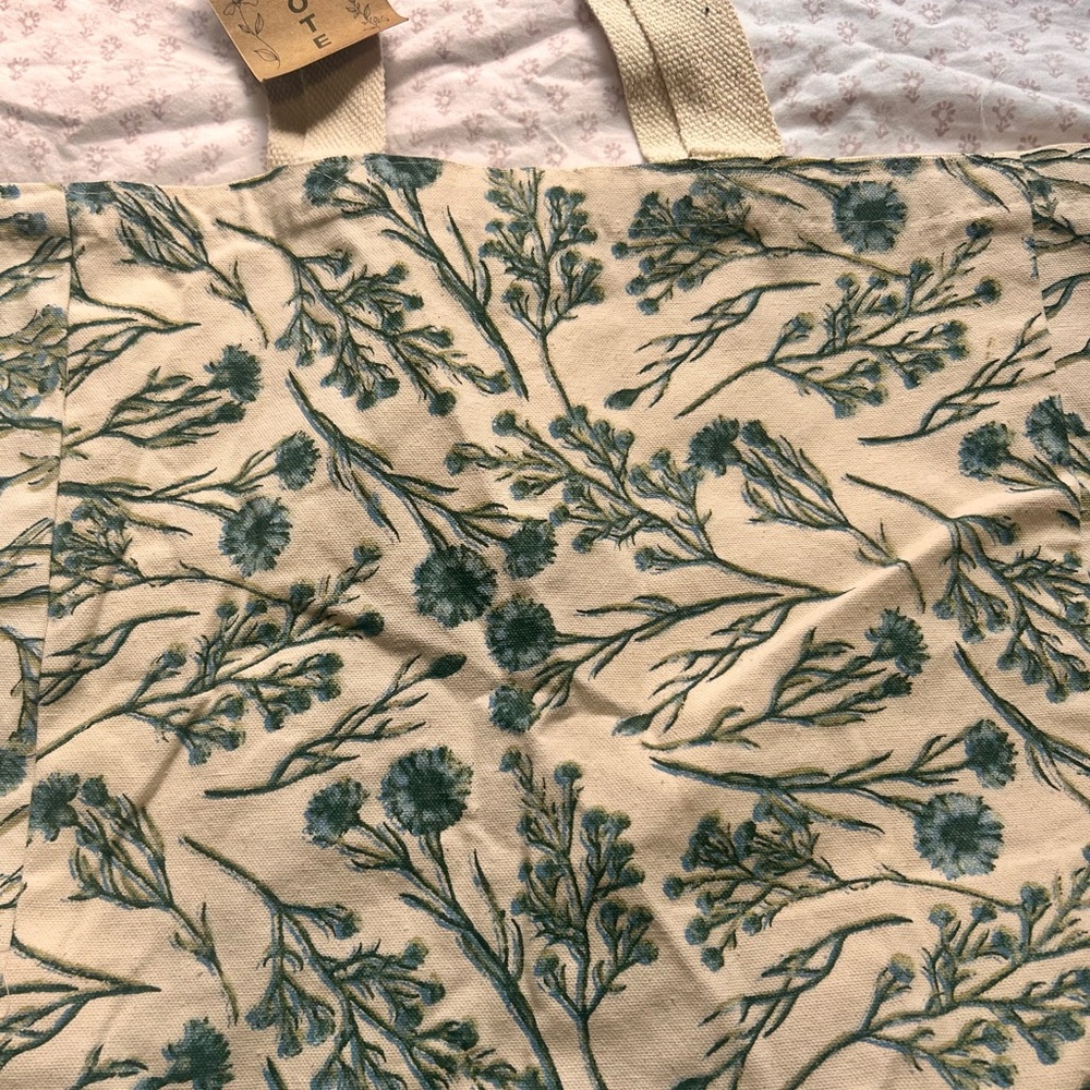 Floral Canvas Reusable Tote Bag Set - Picture 3 of 5